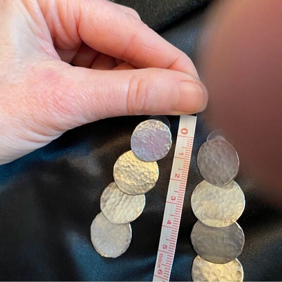 Silver Tone Dangling Earrings - Picture 2 of 5